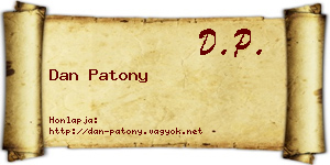 Dan Patony névjegykártya